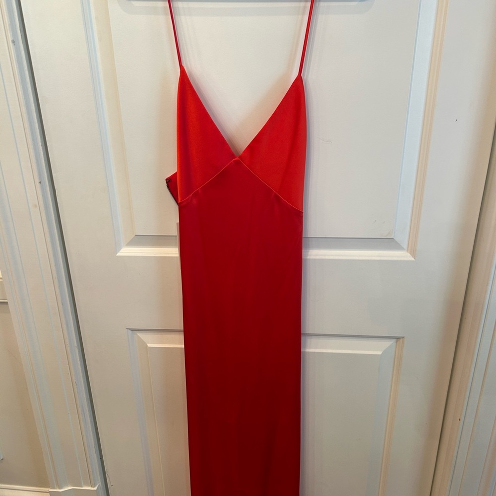 Alice + Olivia Vibrant Red Midi Slip Dress